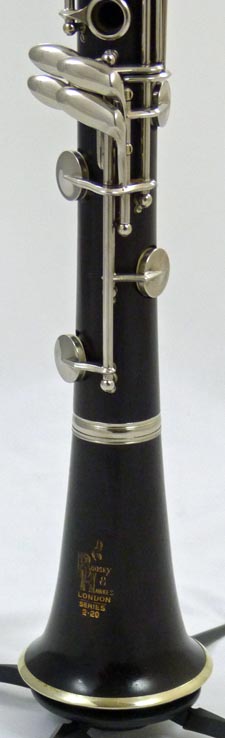 Used Boosey & Hawkes 2-20 Clarinet - close up of bell and lower joint