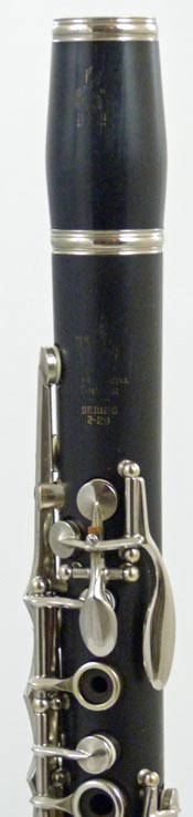 Used B&H 2-20 Clarinet - close up of barrel and top joint