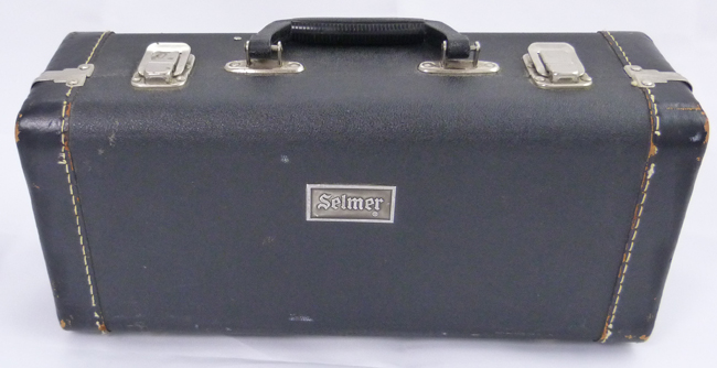 Used Selmer Paris piccolo trumpet - outside of original Selmer hard shell case