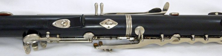 Used Yamaha YCL-221II bass clarinet - close up of back