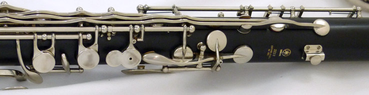 Used Yamaha YCL-221II bass clarinet - close up of keys