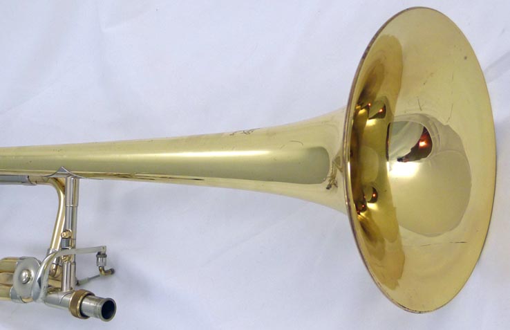 Used Bach Strad 36BO trombone - close up of inside of bell