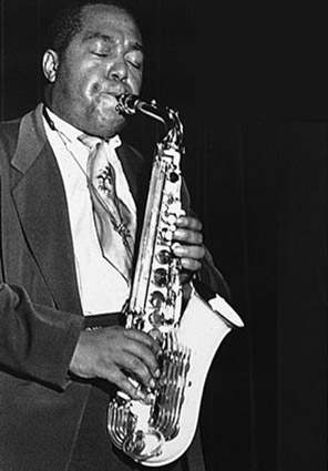 Photo of Charlie Parker with Grafton alto sax