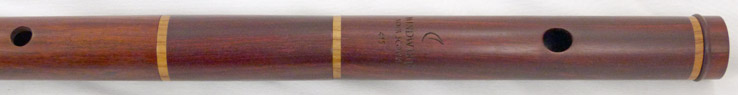 Used Windward Pratten Irish D flute - close up of head joint