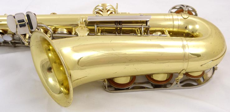 Used Yamaha YAS-23 alto saxophone - close up of bell