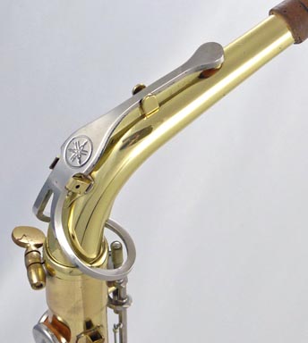 Used Yamaha YAS-23 alto saxophone - close up of neck